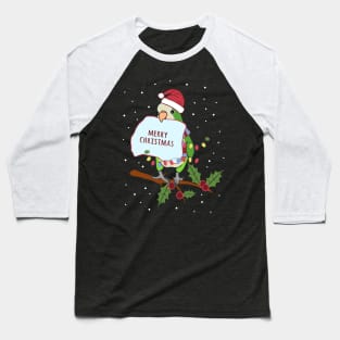 merry christmas! green quaker parrot doodle Baseball T-Shirt